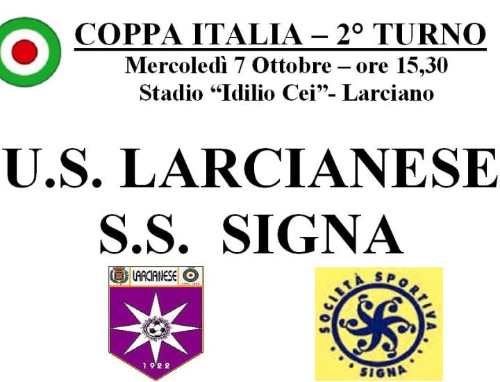 Mercoledì la Larcianese ospita il Signa per il secondo turno Coppa Italia di Eccellenza